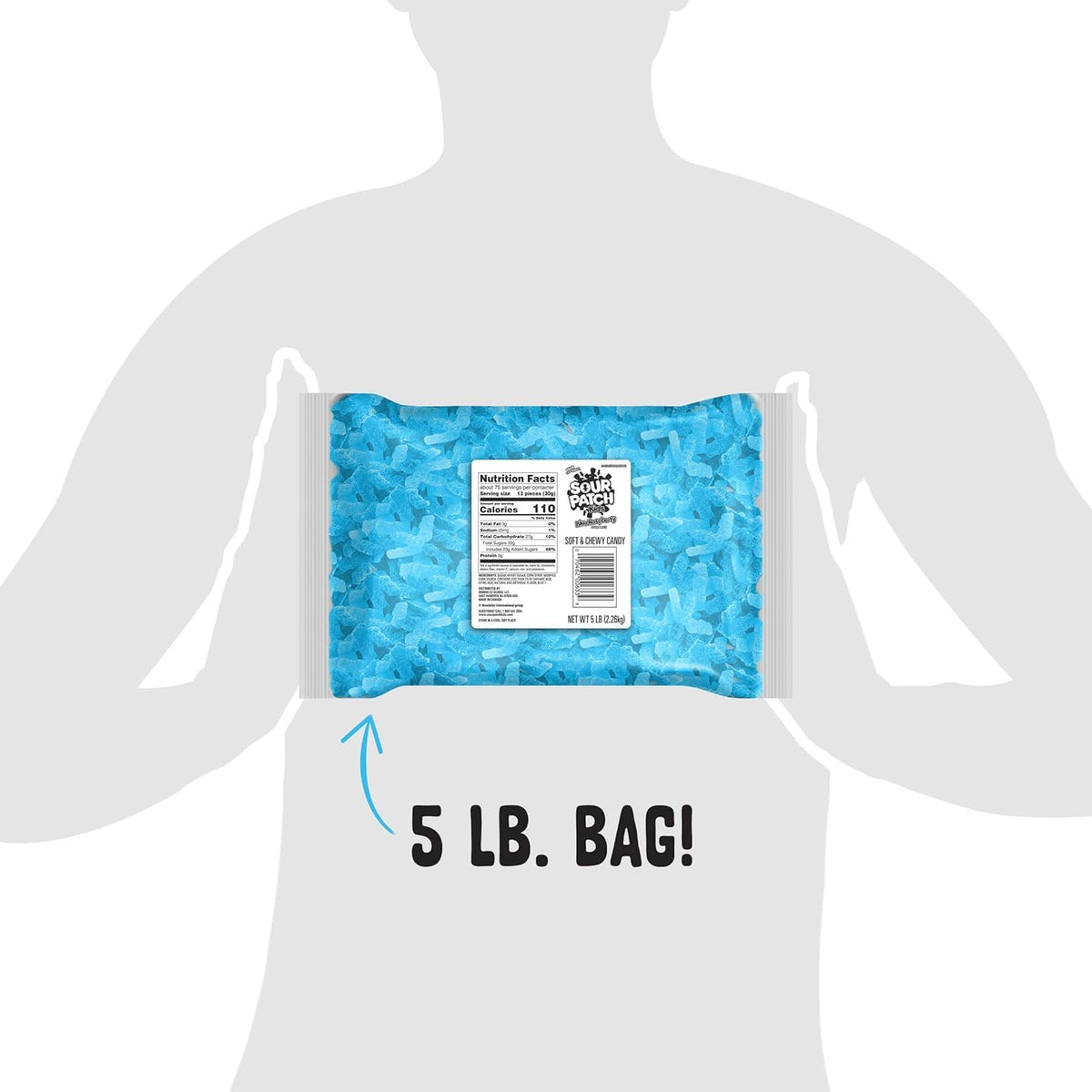 Munchique Blue Raspberry Sour Gummies – Bulk 5 lb (Kid-Shaped)