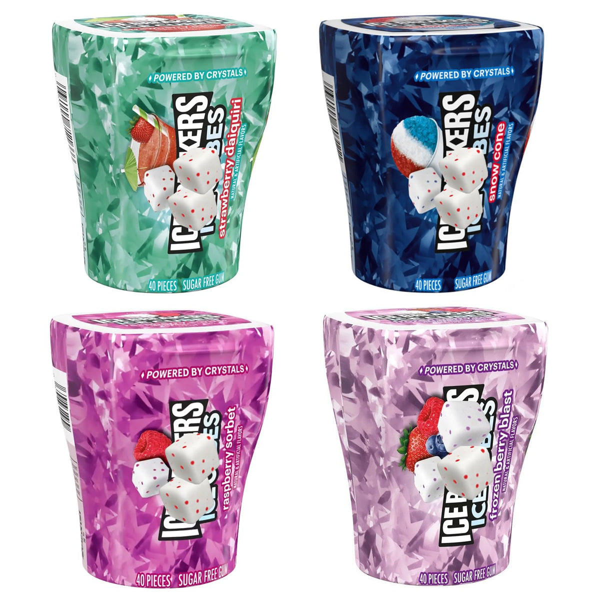IceCube Sugar-Free Gum Variety Pack – 4 Bottles, 40 Pieces Each | Munchique