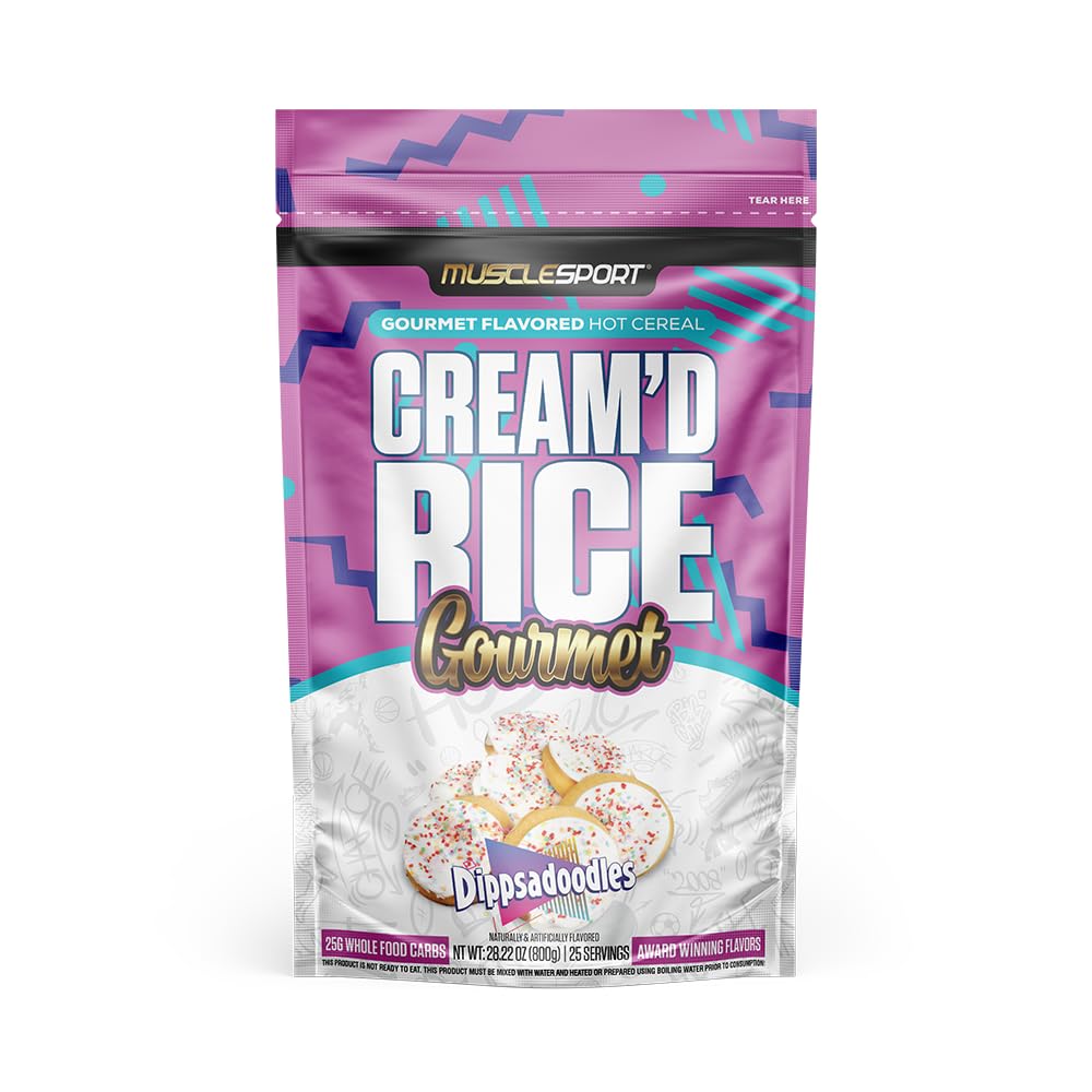 Musclesport Cream'd Rice Gourmet Hot Rice Cereal – Premium Flavors, 25 Servings (Dippsadoodle)