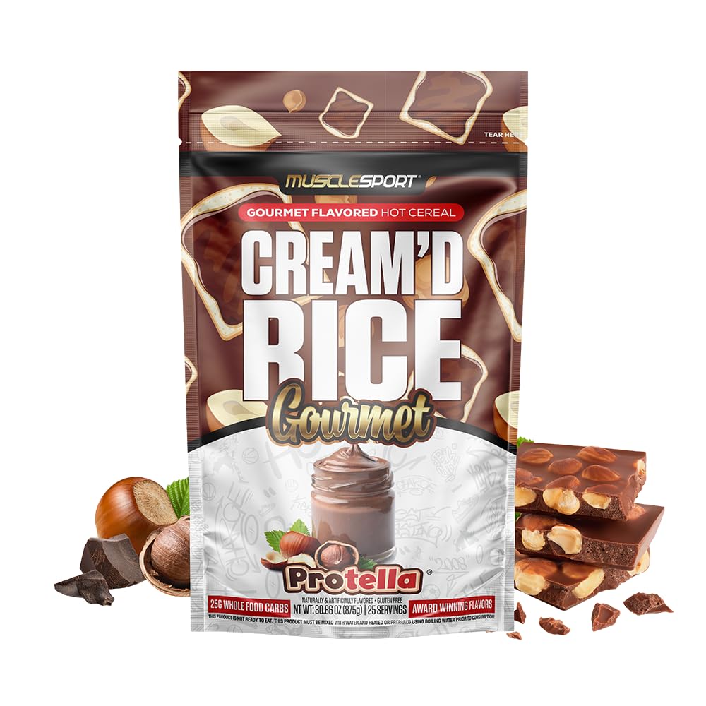 Musclesport Cream'd Rice Gourmet - Premium Hot Rice Cereal with Protella, 25 Servings