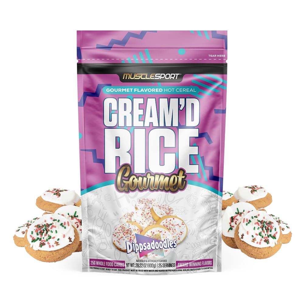 Musclesport Cream'd Rice Gourmet Hot Rice Cereal – Premium Flavors, 25 Servings (Dippsadoodle)