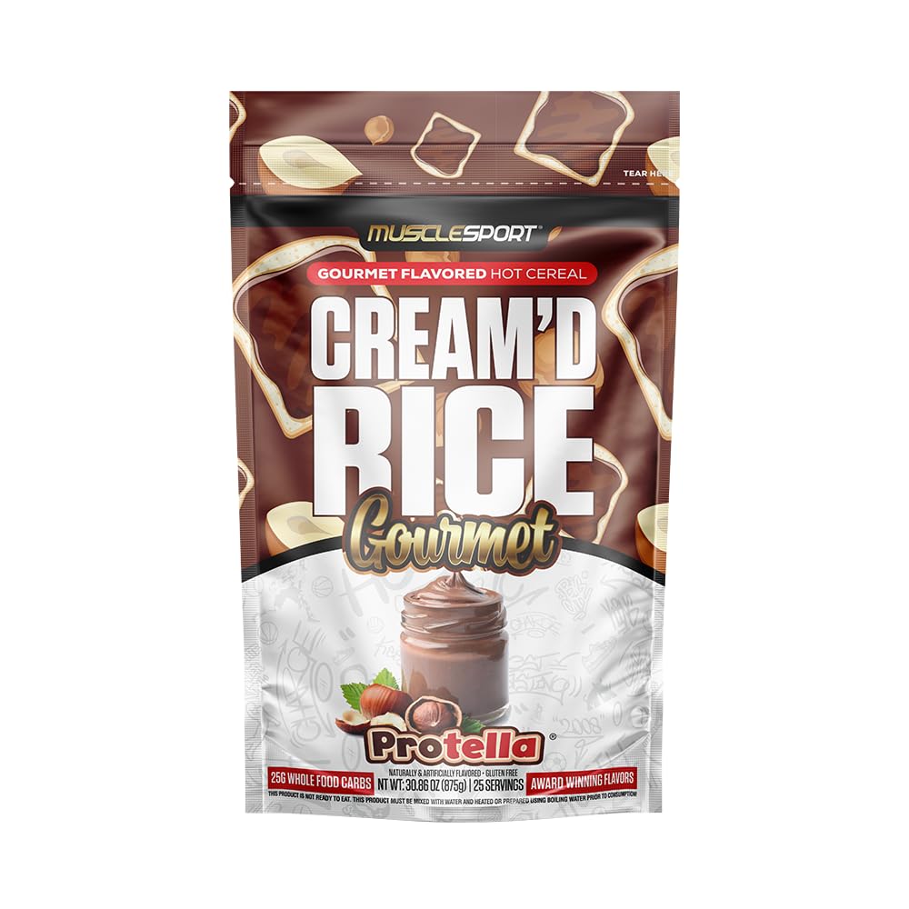 Musclesport Cream'd Rice Gourmet - Premium Hot Rice Cereal with Protella, 25 Servings