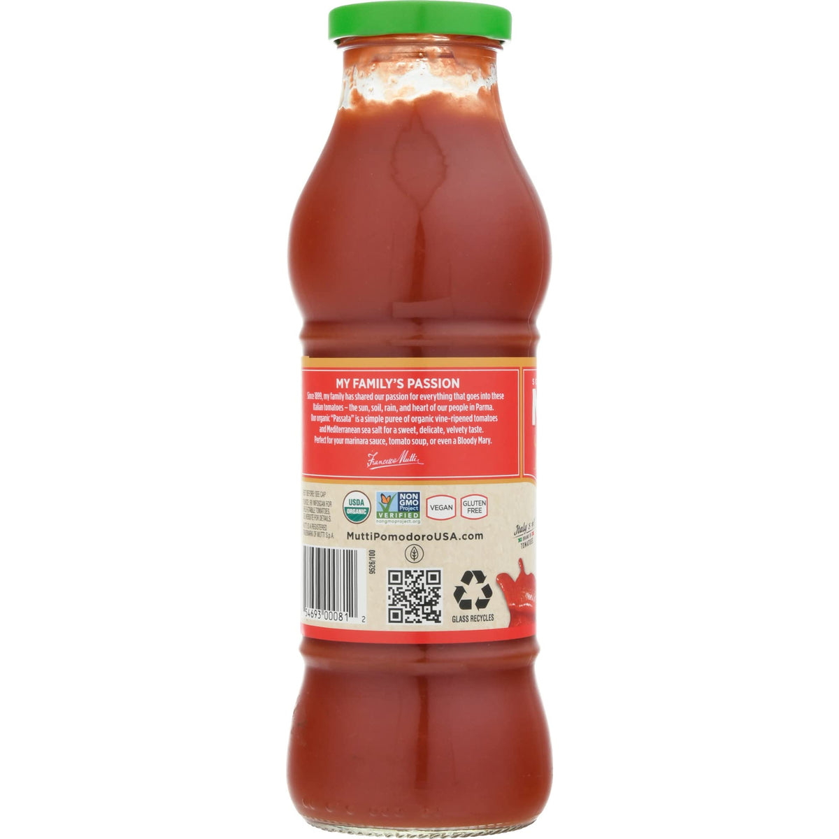 Mutti Organic Tomato Puree (Passata) – 19.7 oz x6 | Italy's #1 Tomato Brand | No Additives or Preservatives