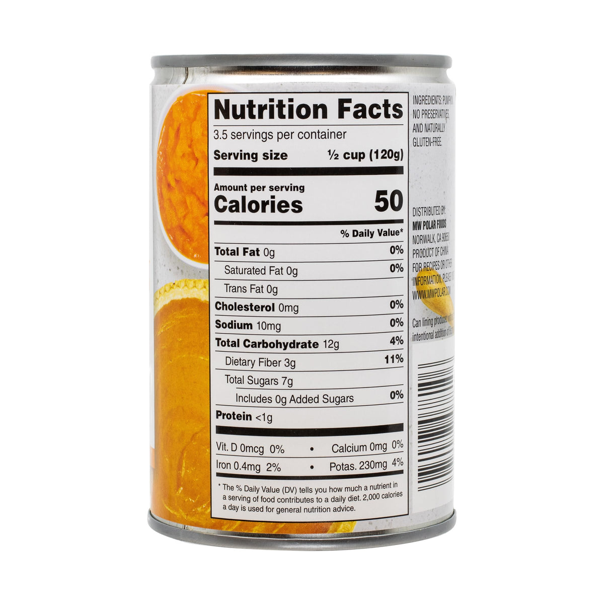 MW Polar All Natural Pumpkin, 15 Ounce (Pack of 12) – BPA Free, Gluten Free