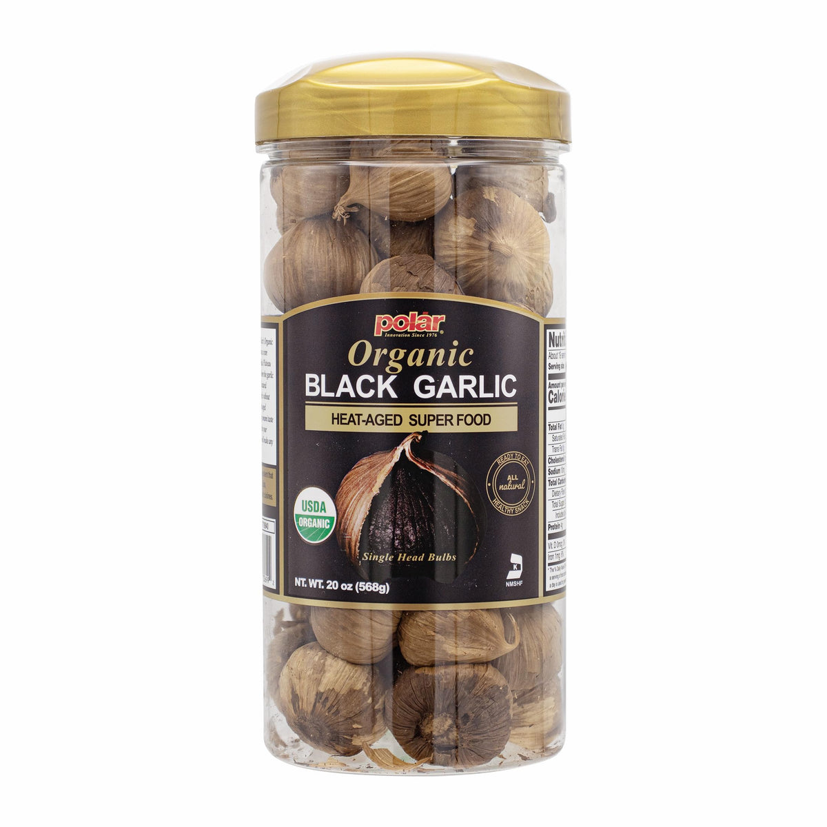 MW Polar USDA Organic Black Garlic 20 oz — Whole Bulbs, Easy Peel, Kosher Friendly