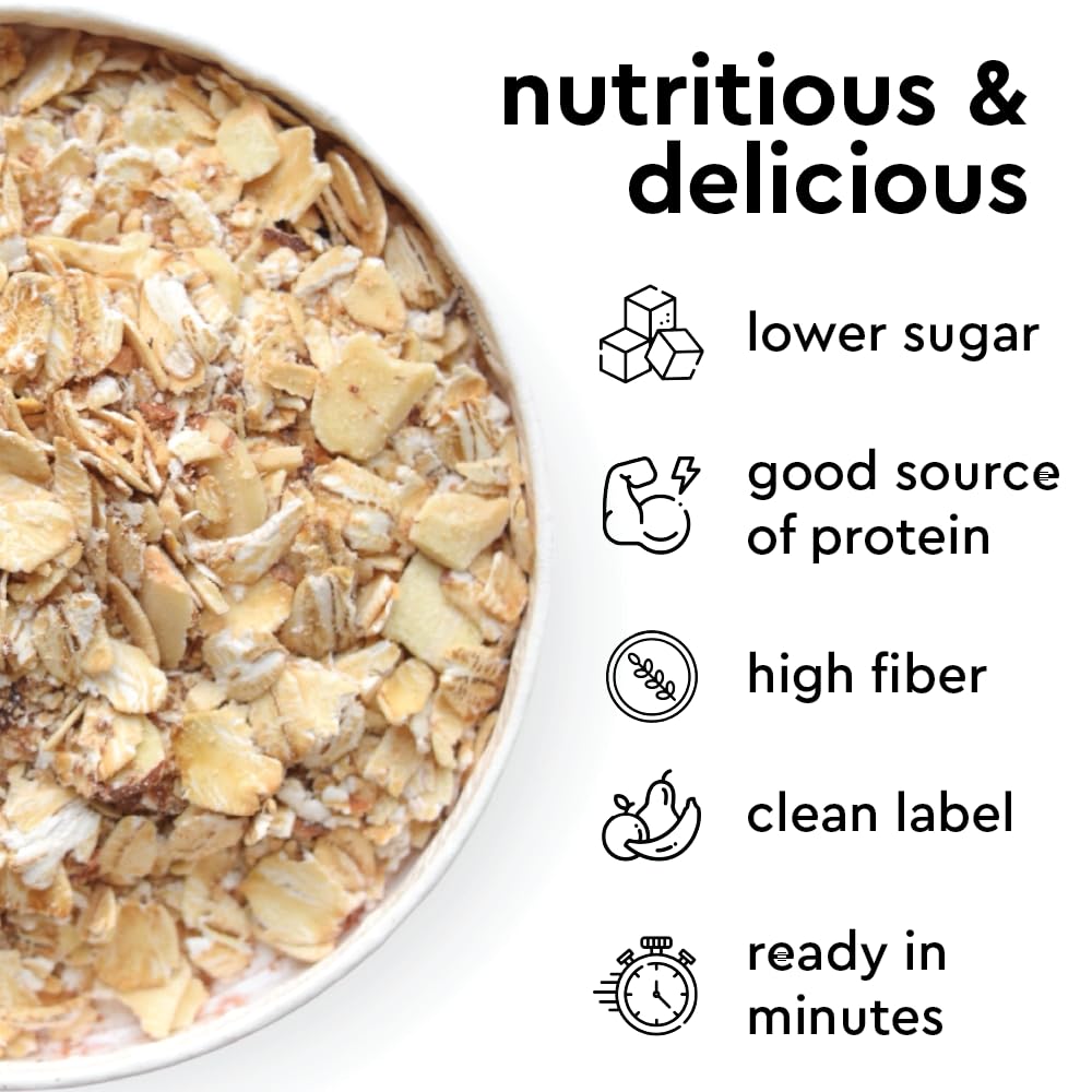 MYLK LABS Roasted Almond Protein Oatmeal Cups – High Fiber, Low Sugar, Gluten Free & Vegan (6 Pack)