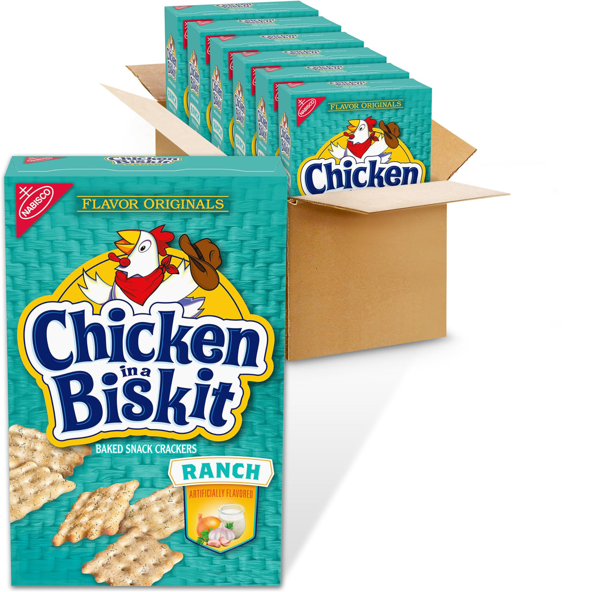 NABISCO Chicken in a Biskit Ranch Baked Snack Crackers – Bulk 6 x 7.5 oz Boxes