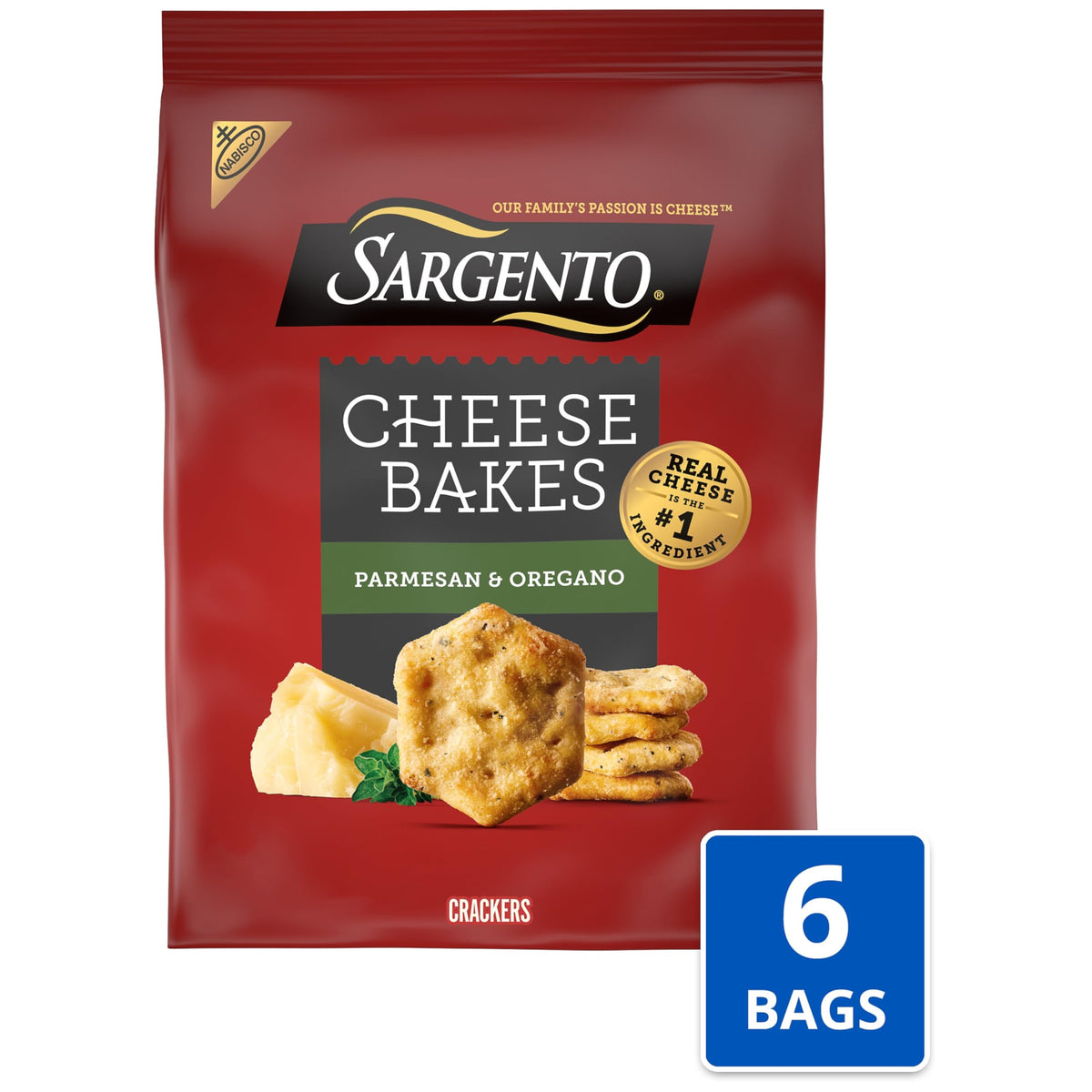Sargento Cheese Bakes Parmesan & Oregano Crackers – Bulk 6 x 4.5 oz | NABISCO
