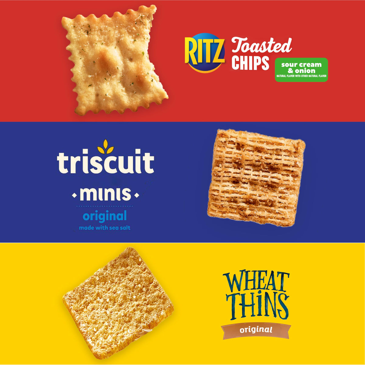 Nabisco Cracker Variety Pack – 40 Snack Packs with RITZ Toasted Chips, Wheat Thins, Triscuit Minis