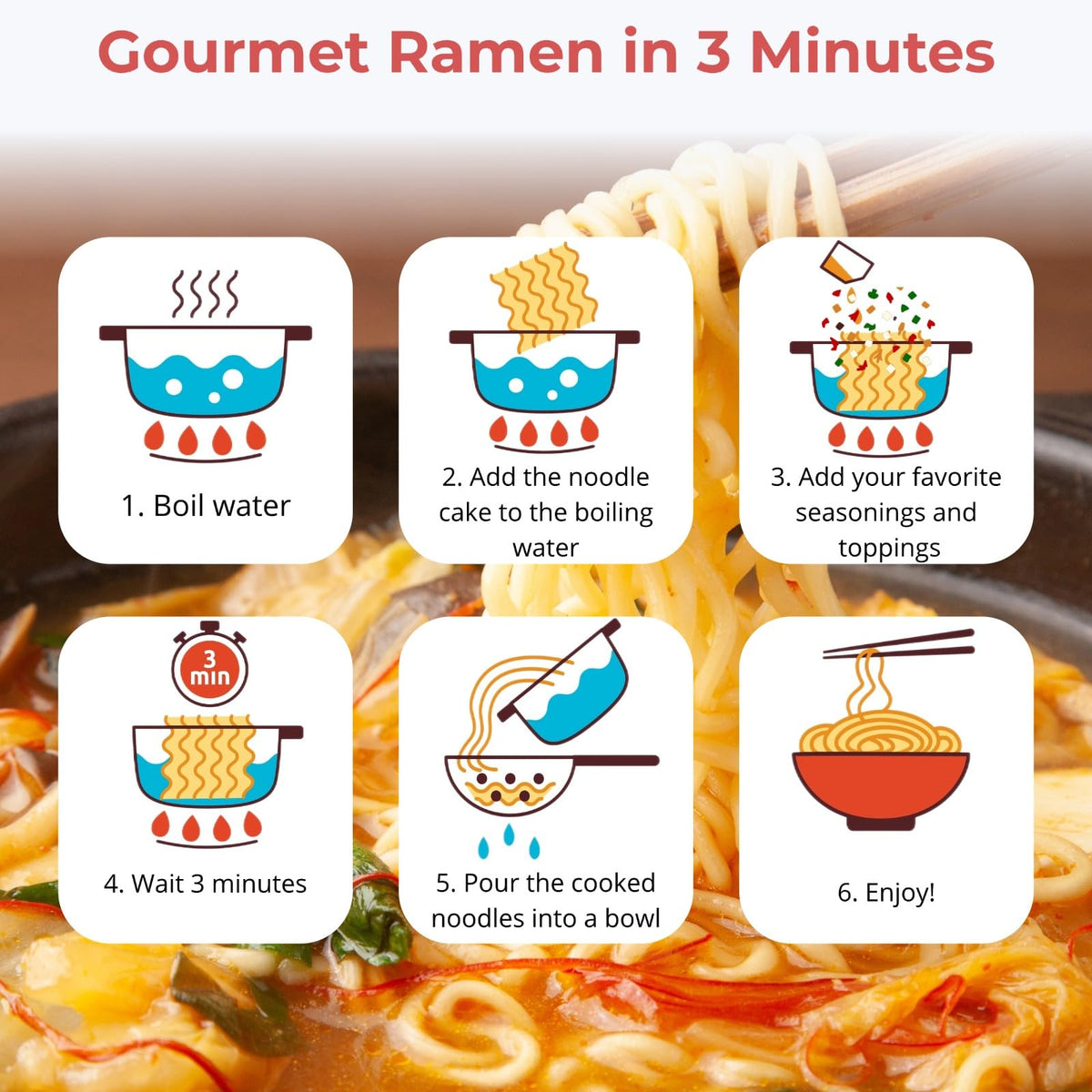 Nahasahr 17oz Dried Ramen Toppings Bulk Pack — Spicy Garlic Flavor, 11-Ingredient Dehydrated Veggie Mix for Ramen, Soup & Fried Rice | Ready in 3–5 Minutes