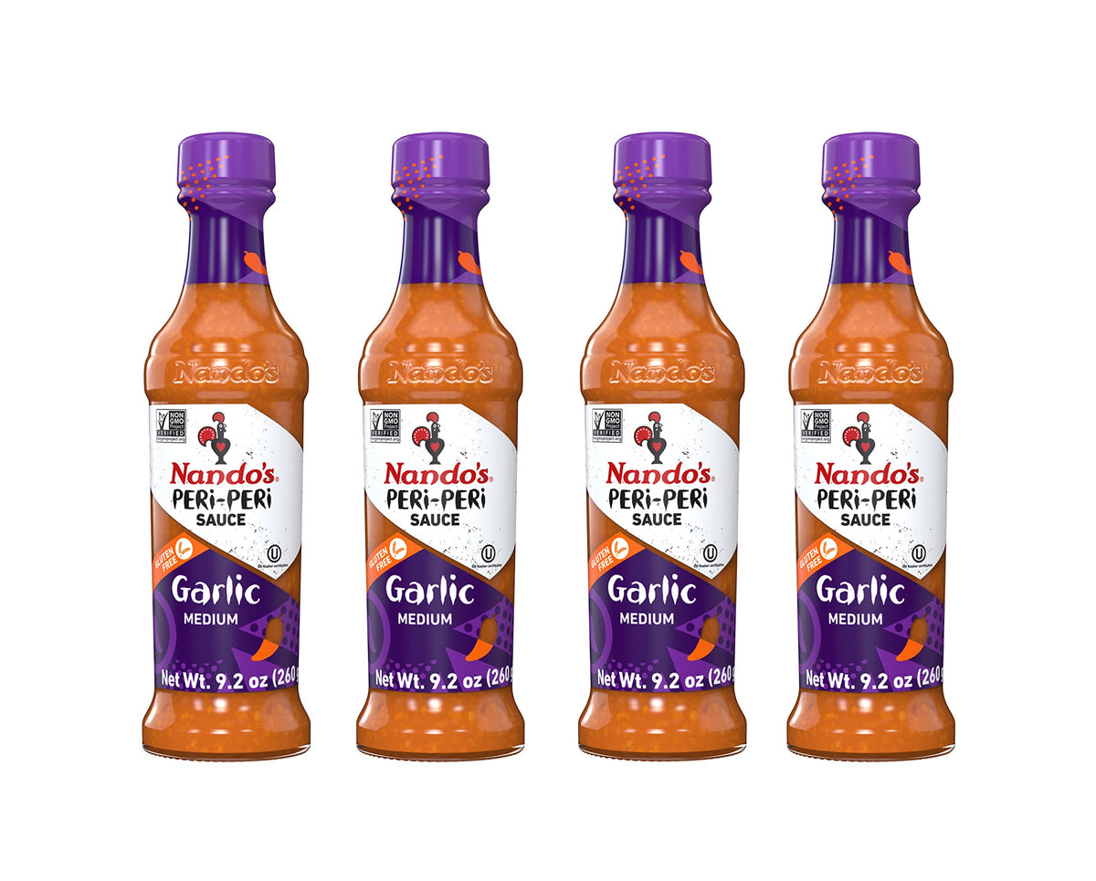 Nando's PERi PERi Garlic Sauce - Medium Heat, Gluten Free (4 x 9.1 oz)