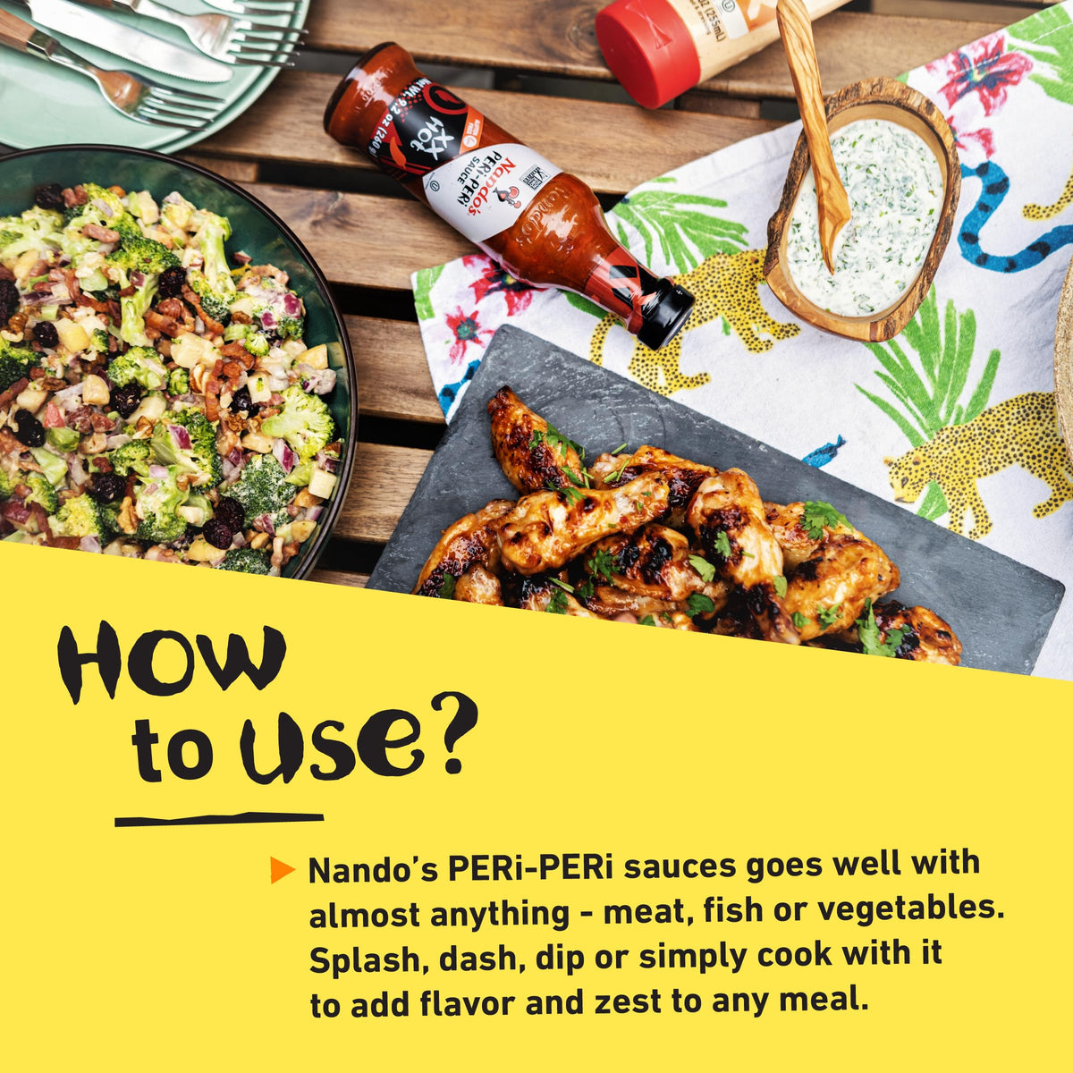 Nando's Hot PERi-PERi Sauce - Fiery Garlic & Herb Heat - Gluten Free, Non-GMO, Kosher - 9.1 oz Bottle (4 Pack)