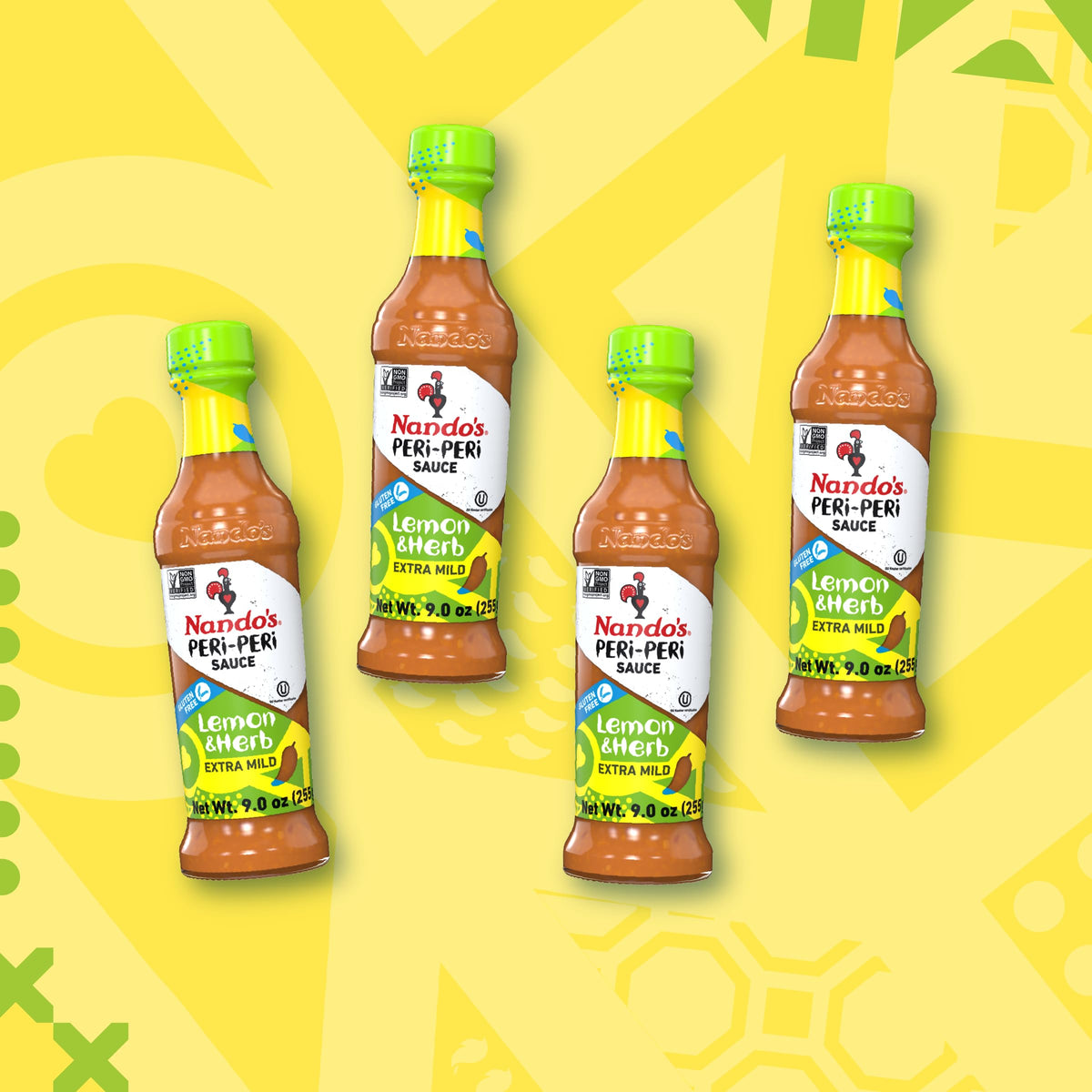 Nando's Peri-Peri Sauce Extra Mild 4-Pack – Lemon & Herb, Gluten Free, Non-GMO