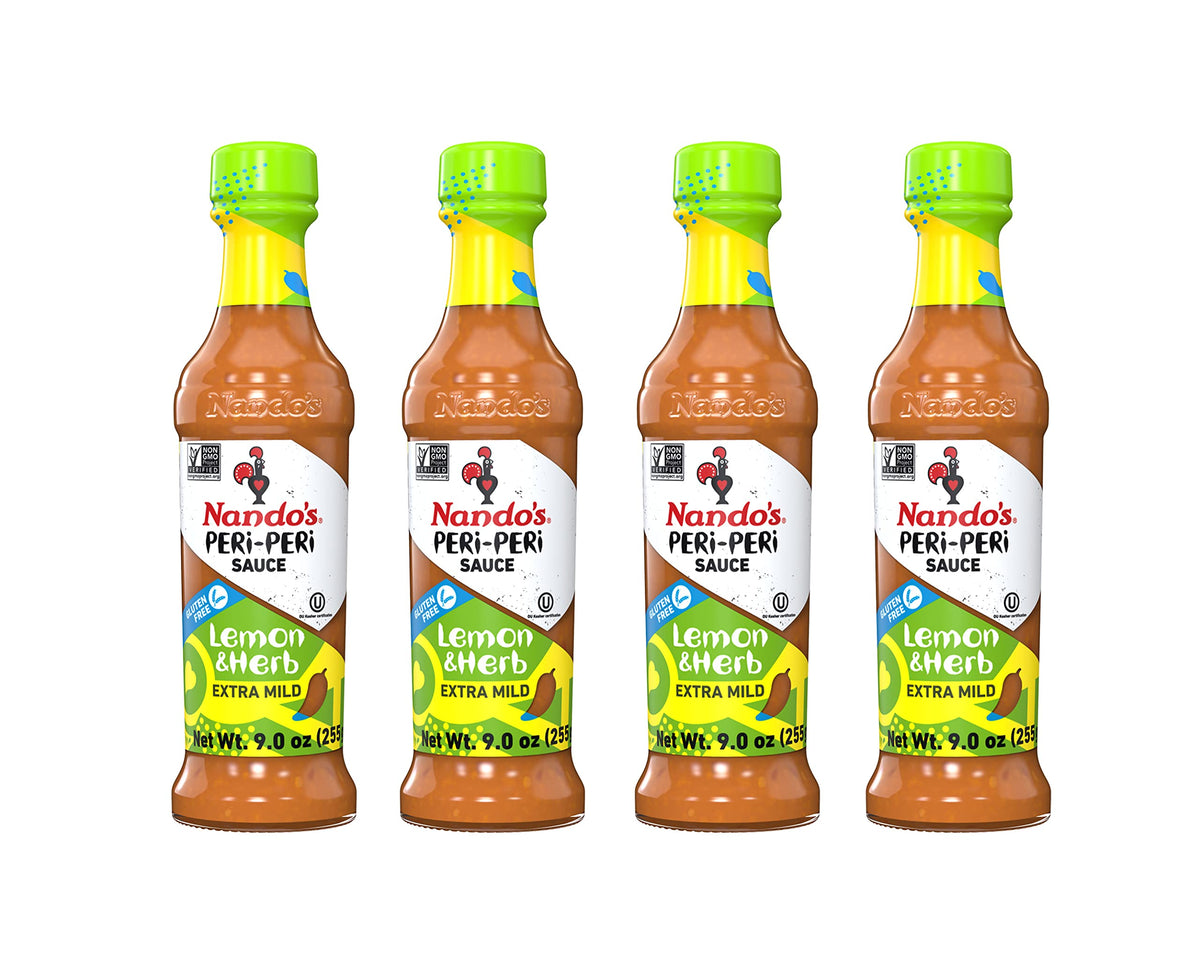 Nando's Peri-Peri Sauce Extra Mild 4-Pack – Lemon & Herb, Gluten Free, Non-GMO