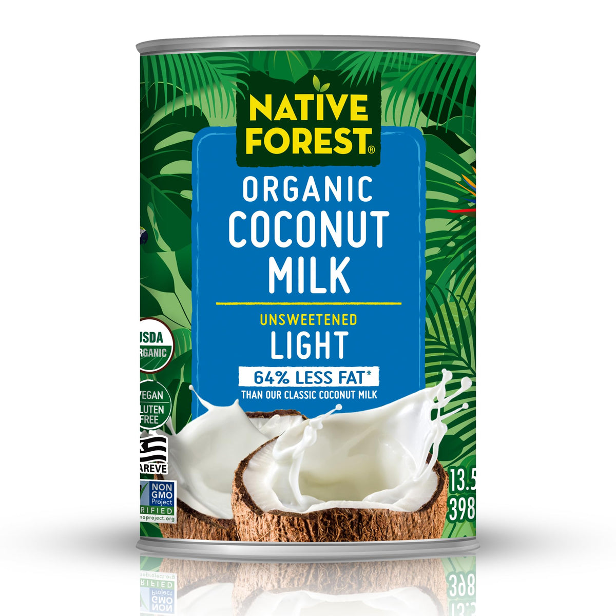 Native Forest Organic Light Coconut Milk - Unsweetened, 13.5 fl oz Can, Pack of 12