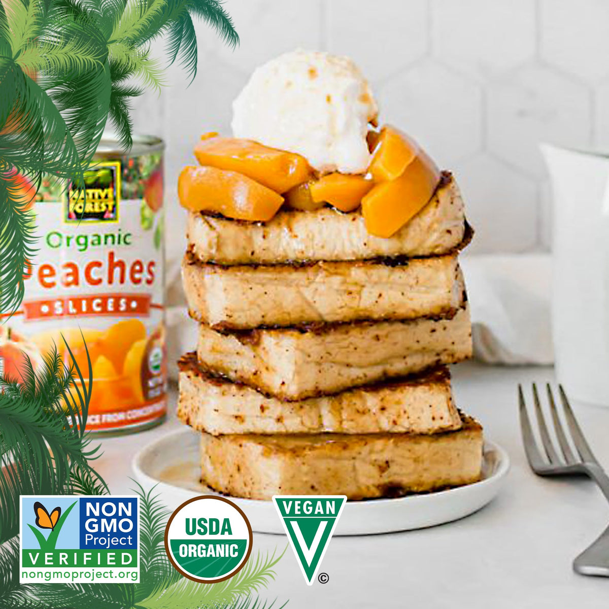Native Forest Organic Peach Slices – Canned in Natural Juice, 15 oz (Pack of 6)