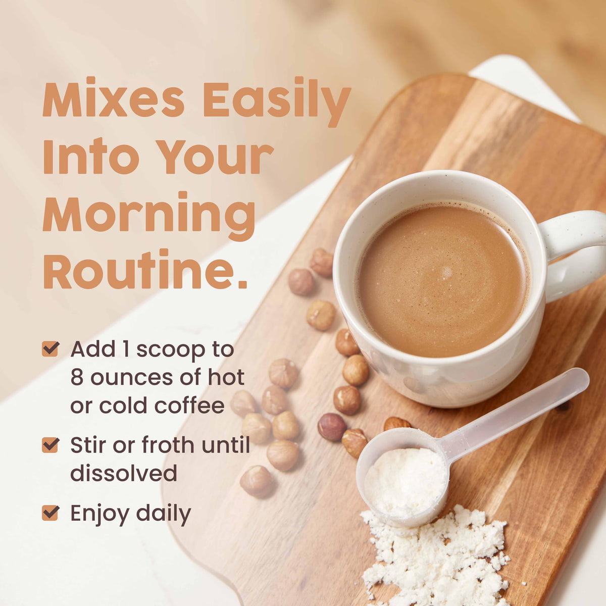 NativePath Keto Coffee Creamer Powder Hazelnut — Non-Dairy, Low Sugar