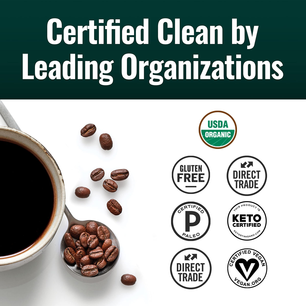 Natural Force Organic Mold Free Coffee – Low Acidity, High CGA, Ground Medium Roast, 10 oz