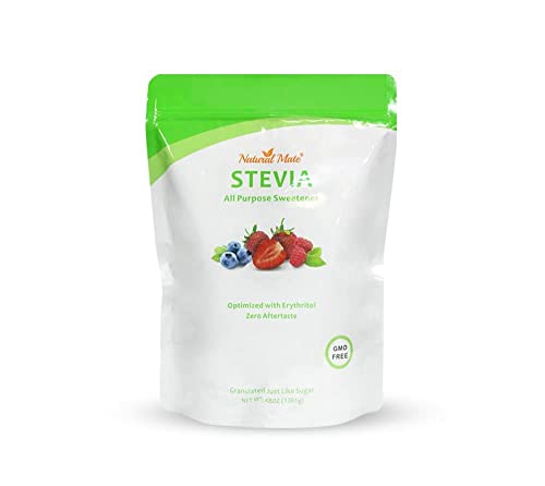 Natural Mate Zero Calorie Stevia Granular Sweetener — 2:1 Sugar Replacement, Keto & Low GI (3lb)