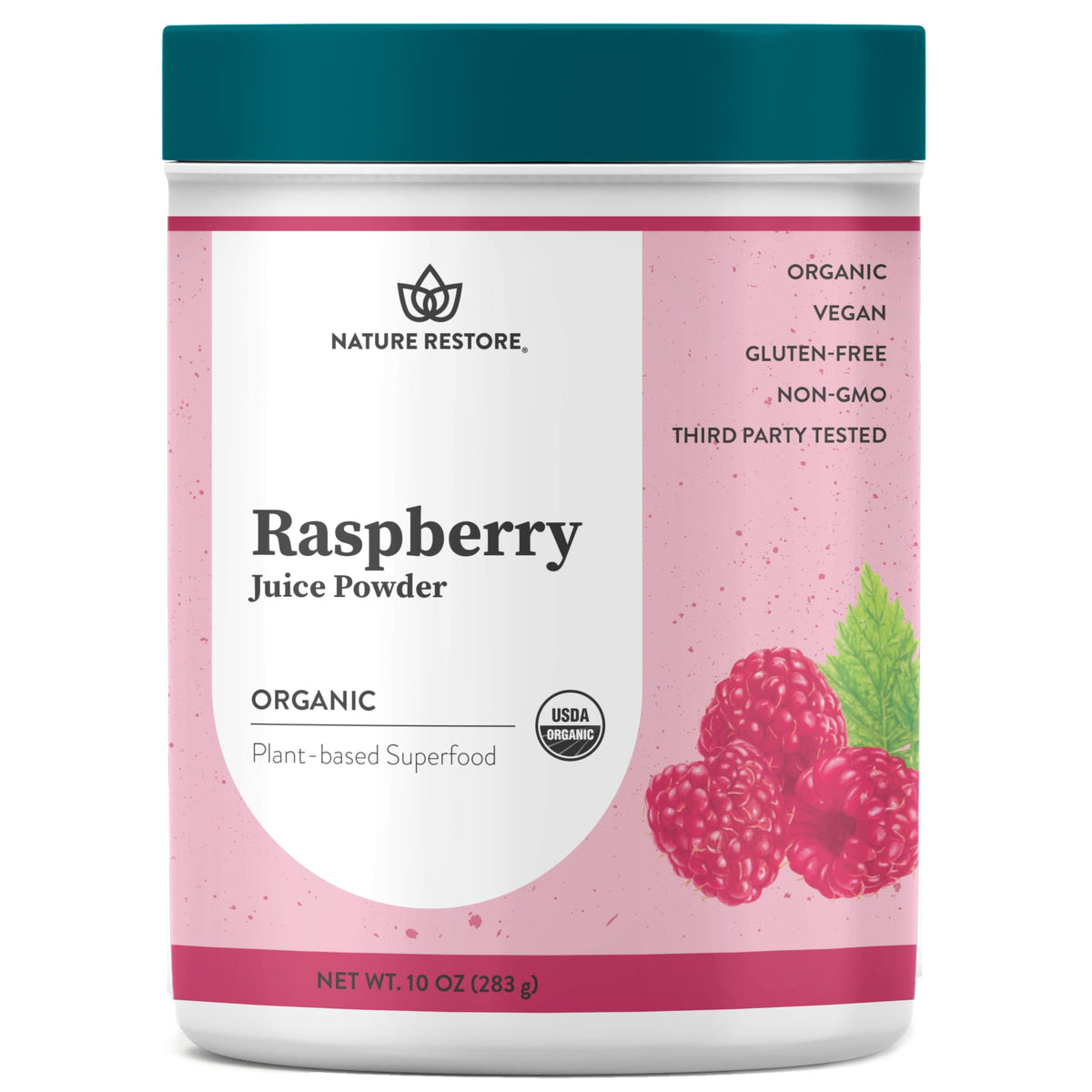 Nature Restore USDA Organic Red Raspberry Juice Powder – 10 oz, Non-GMO, Gluten Free, Vegan