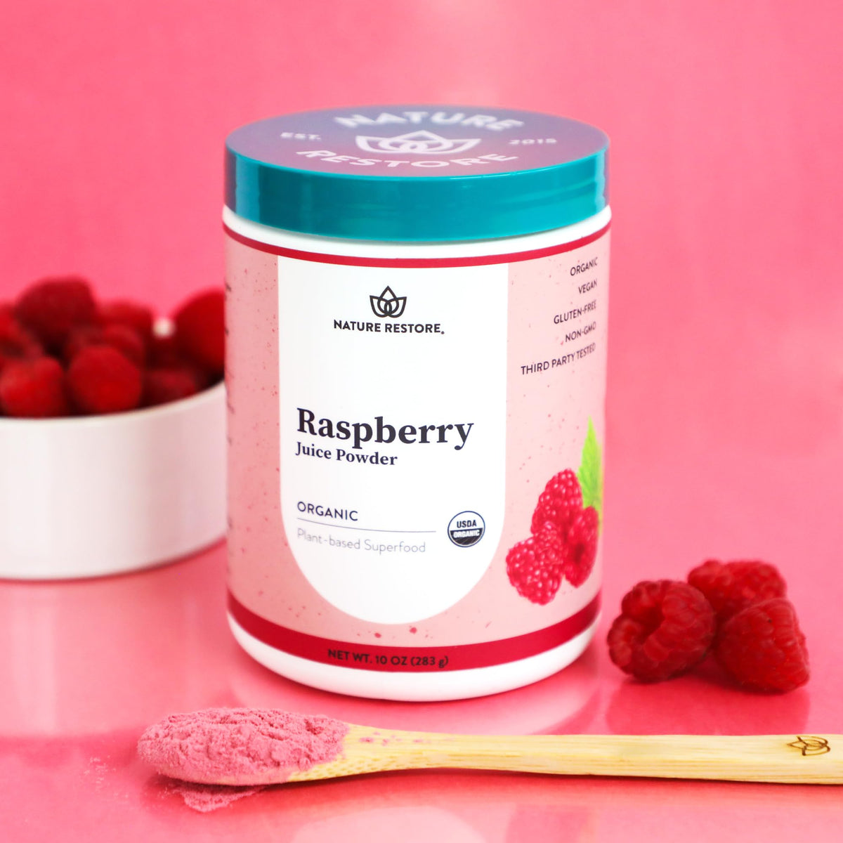 Nature Restore USDA Organic Red Raspberry Juice Powder – 10 oz, Non-GMO, Gluten Free, Vegan