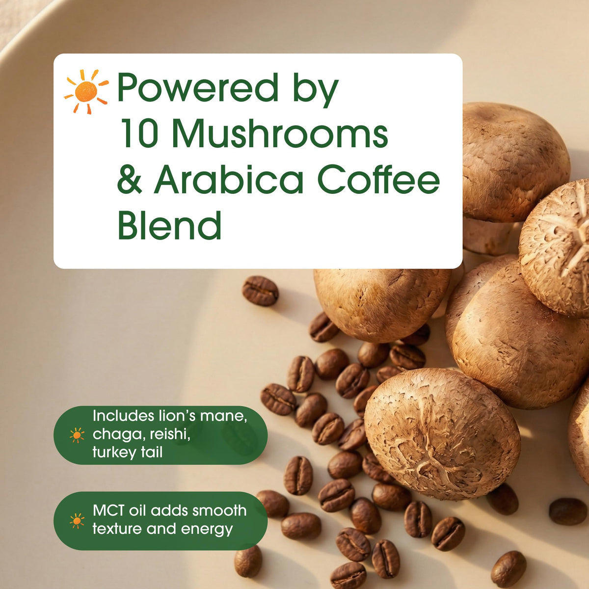 NatureBell Organic Mushroom Coffee - 12 oz Superfood Blend for Energy & Focus