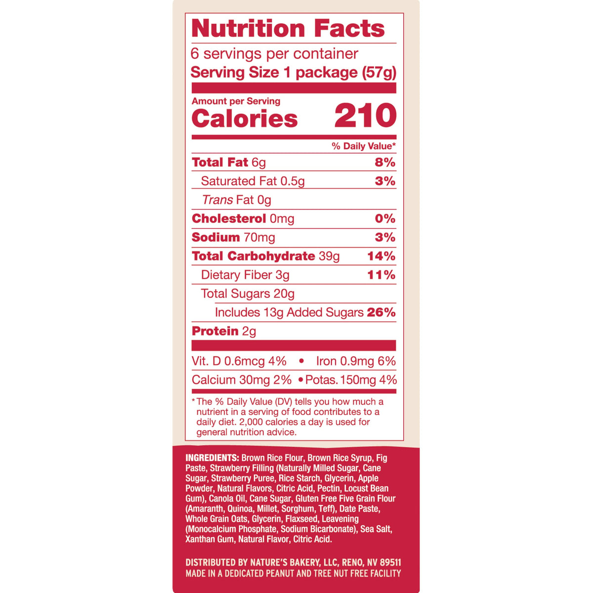 Nature's Bakery Gluten Free Fig Bars – Strawberry, Vegan & Non‑GMO (36 Twin Packs)