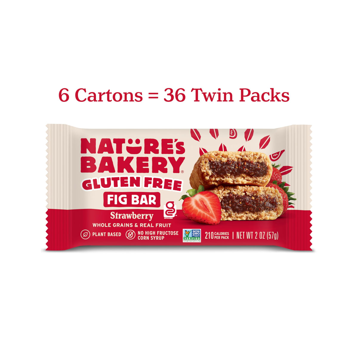 Nature's Bakery Gluten Free Fig Bars – Strawberry, Vegan & Non‑GMO (36 Twin Packs)