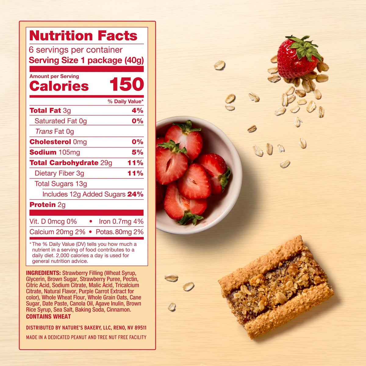 Nature's Bakery Oatmeal Crumble Bars – Strawberry, Real Fruit, Vegan & Non-GMO (36 Count)