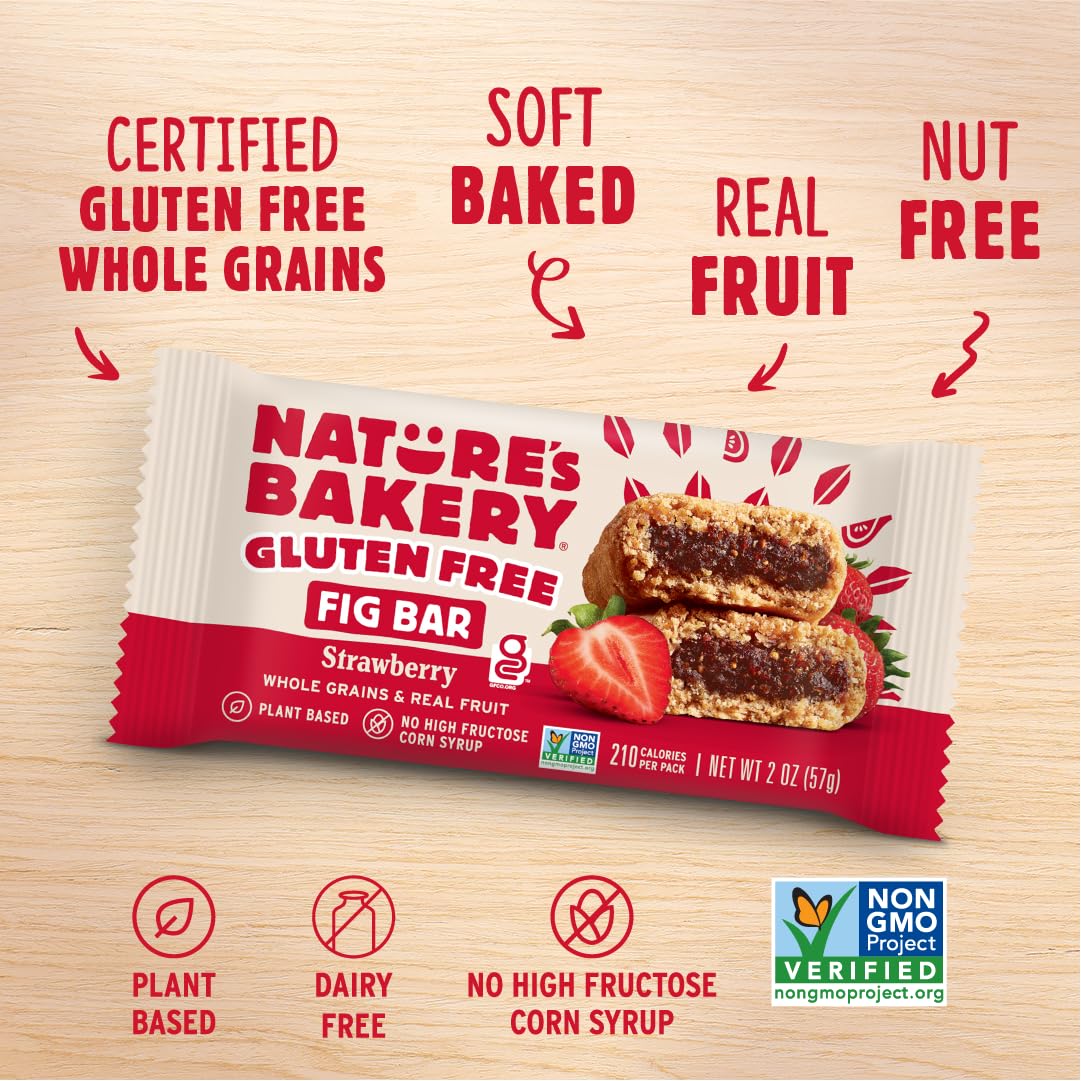 Nature's Bakery Gluten Free Fig Bars – Strawberry, Vegan & Non‑GMO (36 Twin Packs)