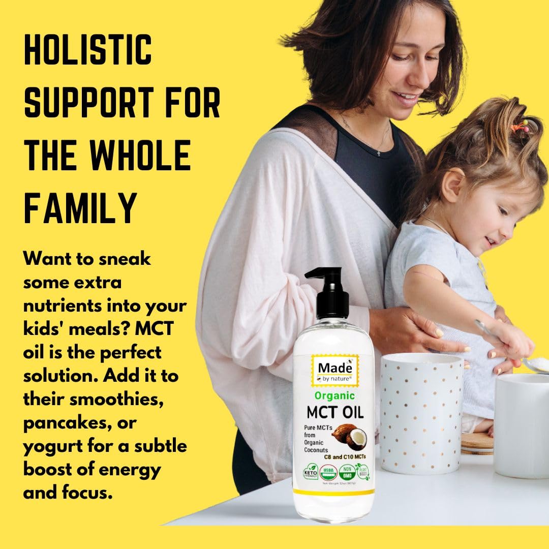 Nature's Diet Made By Nature Organic MCT Oil — Pure C8/C10 MCTs, 32 oz, Keto-Friendly