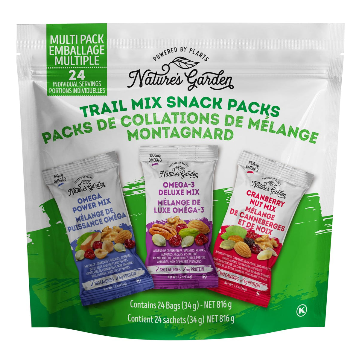 Nature's Garden Healthy Trail Mix Snack Pack – 28.8 oz | Vegan, Gluten-Free, On-the-Go