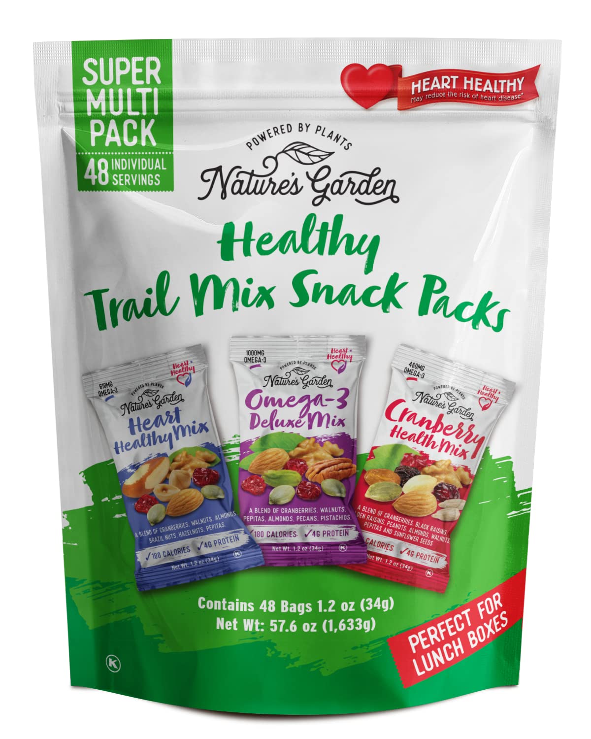 Nature's Garden Healthy Trail Mix Snack Pack — 48 Single-Serve Bags, Vegan & Gluten-Free