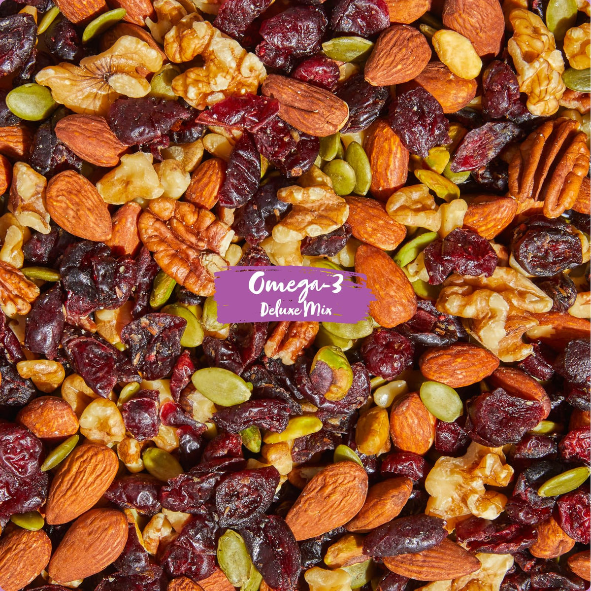 Nature's Garden Omega 3 Deluxe Mix – Trail Mix Nuts, Gluten Free, 1.2 oz Bags (24 Servings)