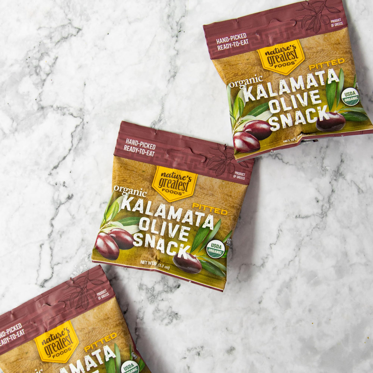Organic Kalamata Olive Snack – Nature’s Greatest Foods, 1.1 Oz, 24 Pack
