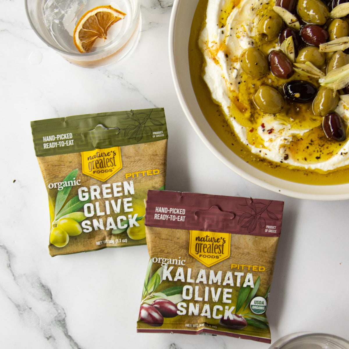Organic Kalamata Olive Snack – Nature’s Greatest Foods, 1.1 Oz, 24 Pack