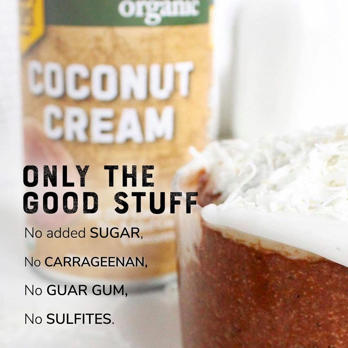 Organic Coconut Cream – No Guar Gum, Unsweetened, 20–22% Fat, 13.5 oz (12-Pack) | Nature’s Greatest Foods