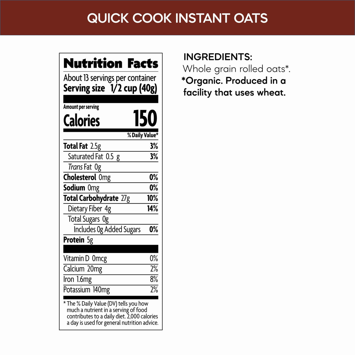 Nature's Path Organic Quick Cook Instant Oatmeal – 6 Pack, 18 oz Each | Non-GMO