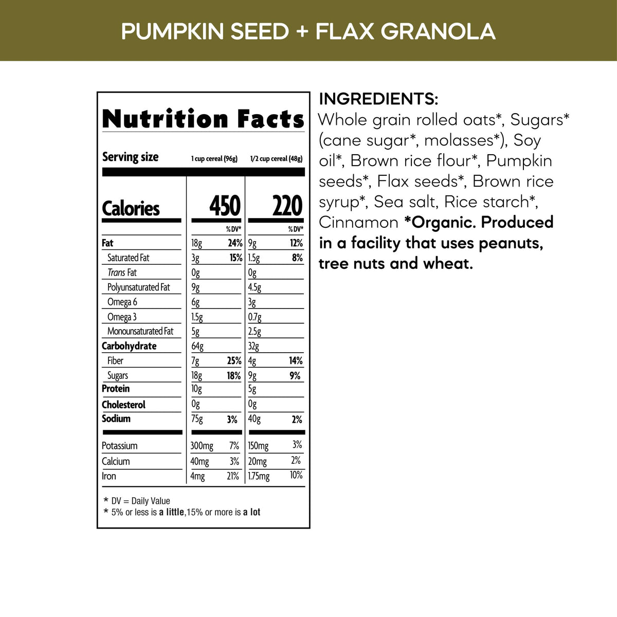 Nature's Path Organic Pumpkin Seed Flax Granola, 25 lb — Non-GMO