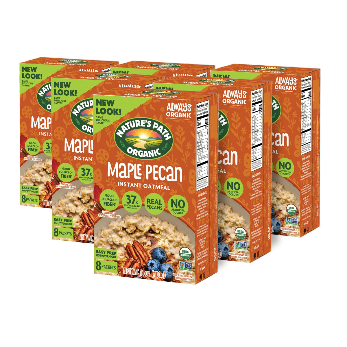 Nature's Path Organic Maple Nut Instant Oatmeal, 14 oz (Pack of 6) – Non-GMO