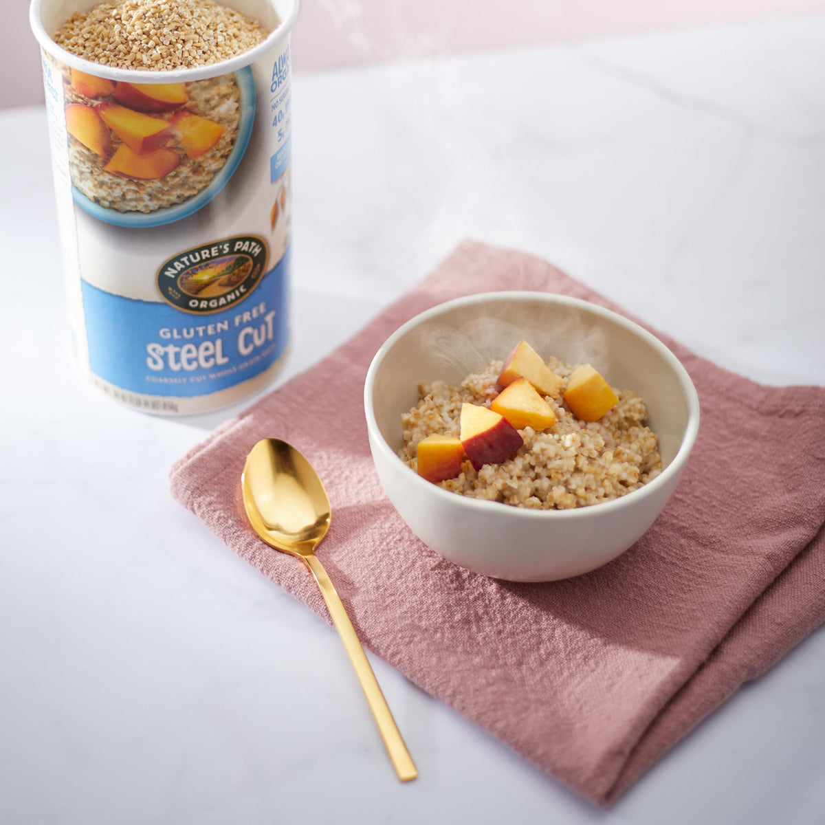 Nature's Path Organic Steel Cut Oats – Gluten Free, Non-GMO, 30 oz Canister (Pack of 6)