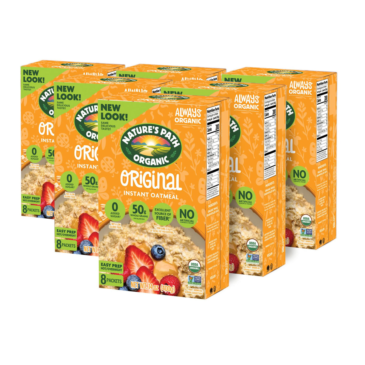 Nature's Path Organic Original Instant Oatmeal – 14 oz (Pack of 6) | Non-GMO