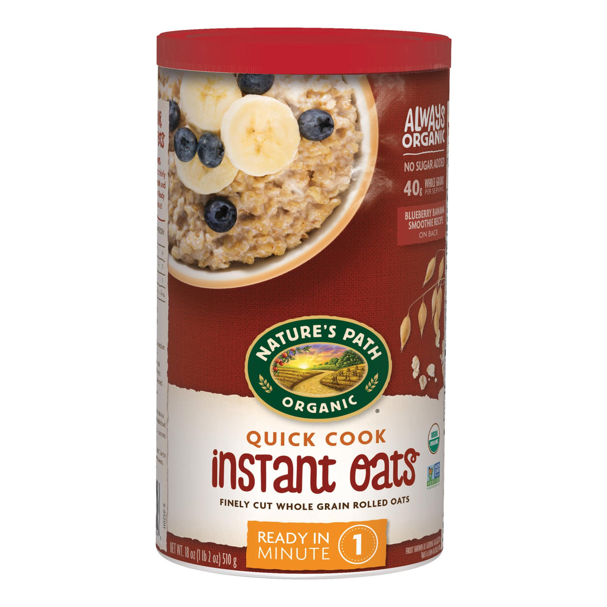 Nature's Path Organic Quick Cook Instant Oatmeal – 6 Pack, 18 oz Each | Non-GMO
