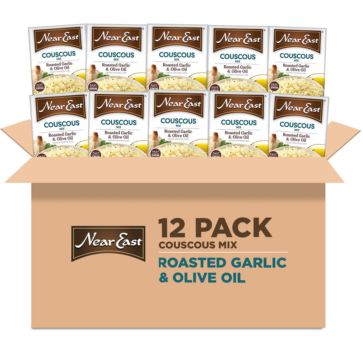 Near East Roasted Garlic & Olive Oil Couscous Mix - 5.8 oz Pack of 12