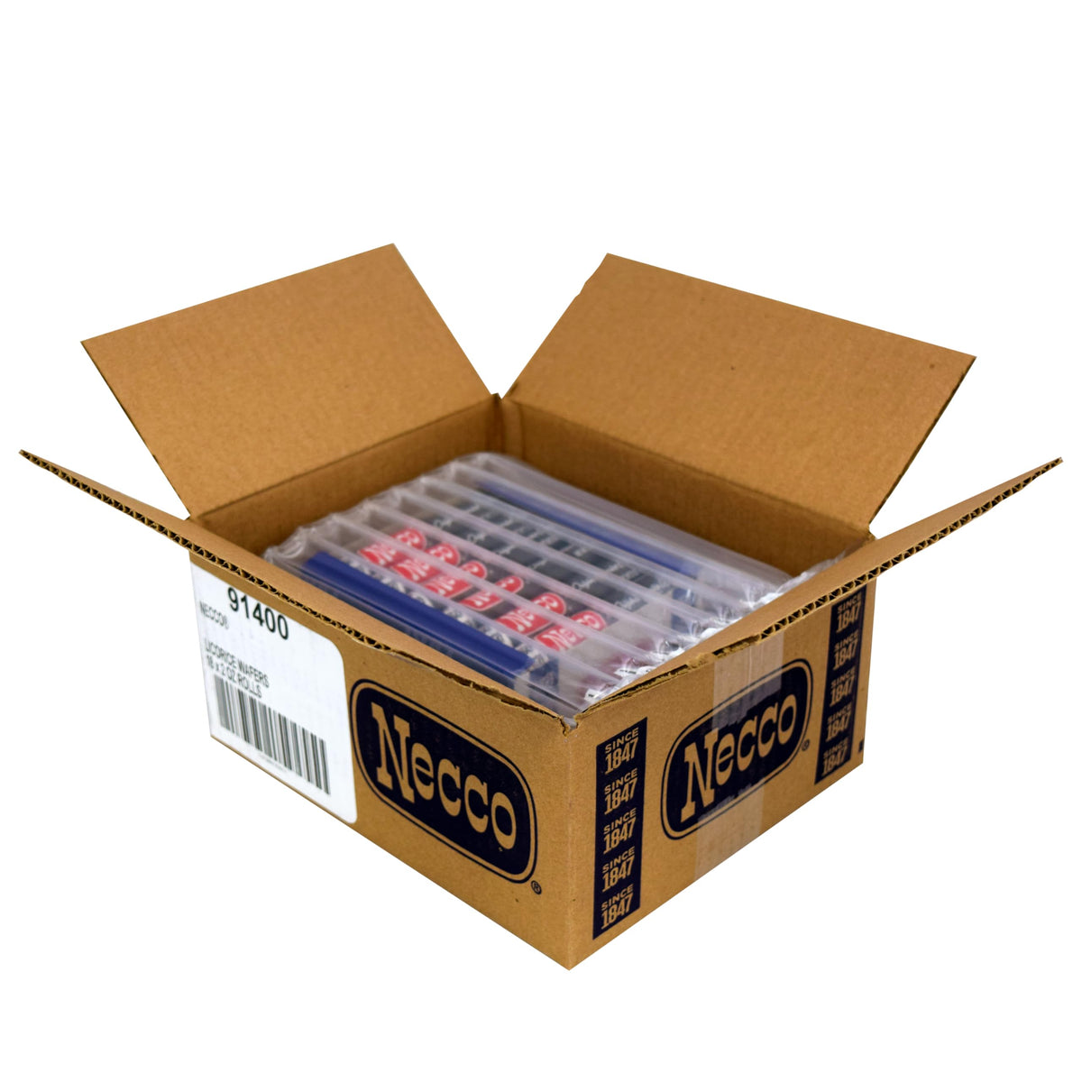 NECCO Wafers Licorice Display Pack – Black Licorice Candy Bulk, 18 Rolls x 2 oz