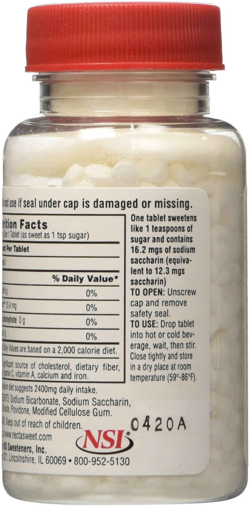 Necta Sweet Saccharin Tablets – 1/4 Grain, 1000 Tablets per Bottle, Pack of 4