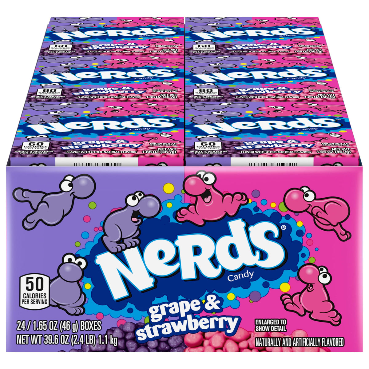 Nerds Candy Grape & Strawberry – 24 Pack, 1.65 oz Treat-Size Theater Boxes