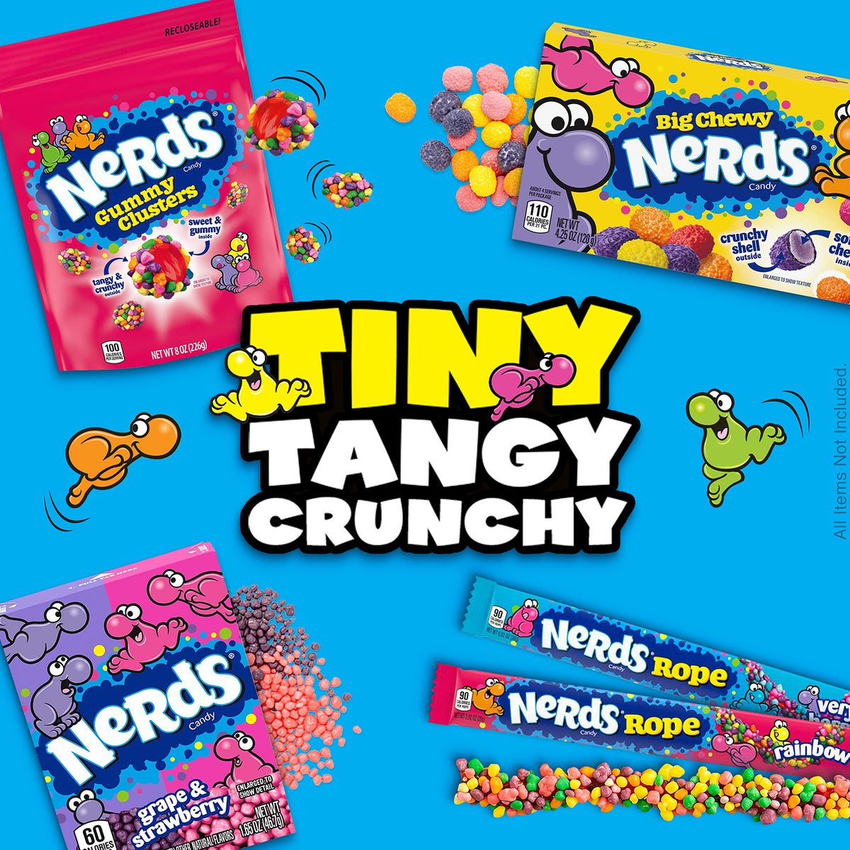 NERDS Gummy Clusters Candy – Rainbow Crunchy & Gummy, 8 oz