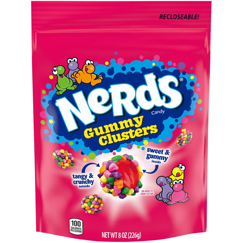 NERDS Gummy Clusters Candy – Rainbow Crunchy & Gummy, 8 oz