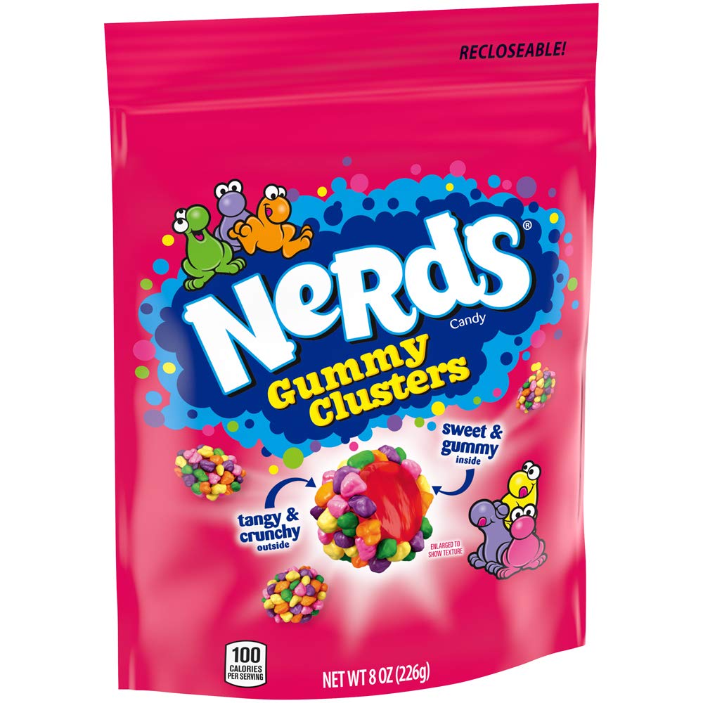 NERDS Gummy Clusters Candy – Rainbow Crunchy & Gummy, 8 oz